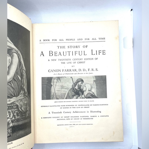 Vintage 1900 Biblical Literature. A Story of a Beautiful Life By Canon Farrar. - Picture 7 of 8